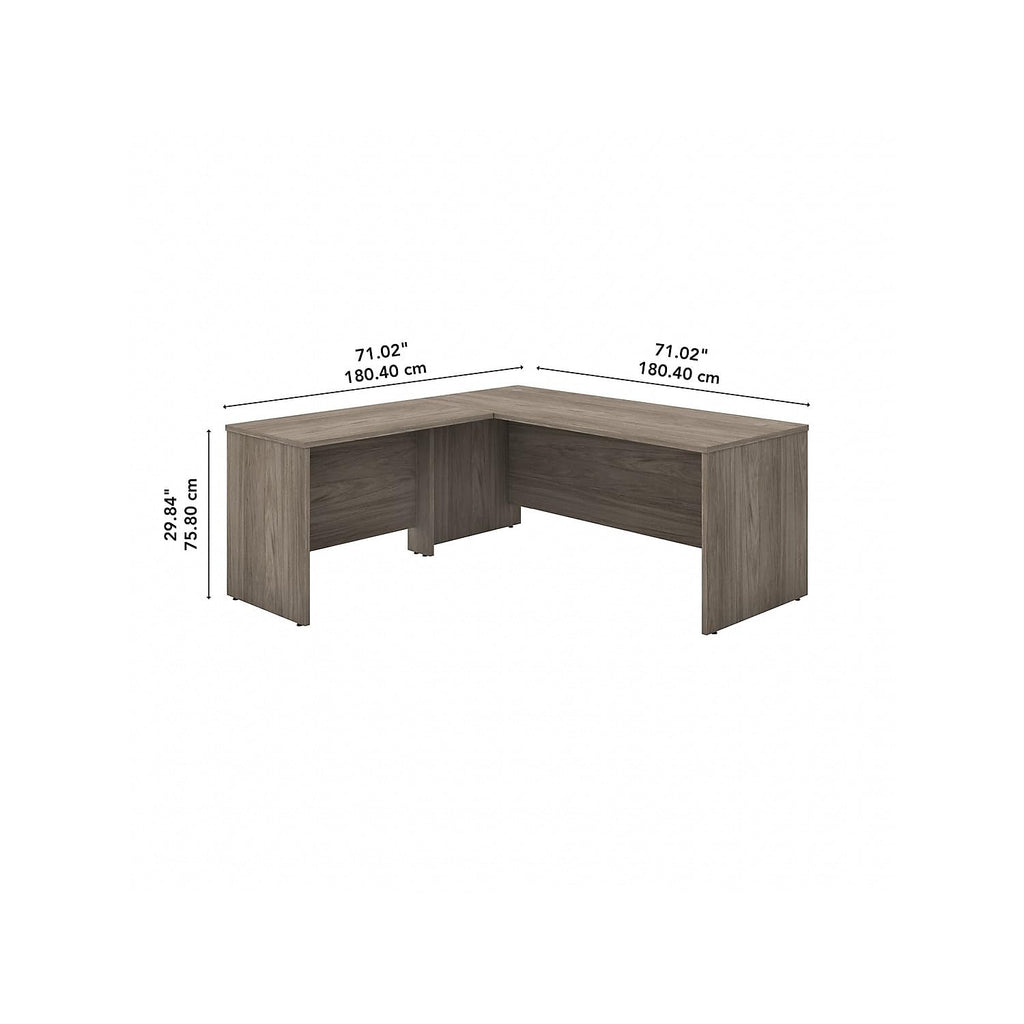 Bush Business Furniture Studio C 72W x 30D L Shaped Desk with 42W Return in Modern Hickory