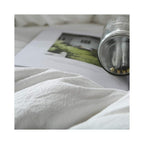 F.Y.Dreams 100% Washed Cotton Duvet Cover For Weighted Blanket 60X80 Inches With 8 Ties, Zipper On Long Side/White/Just Duvet Co