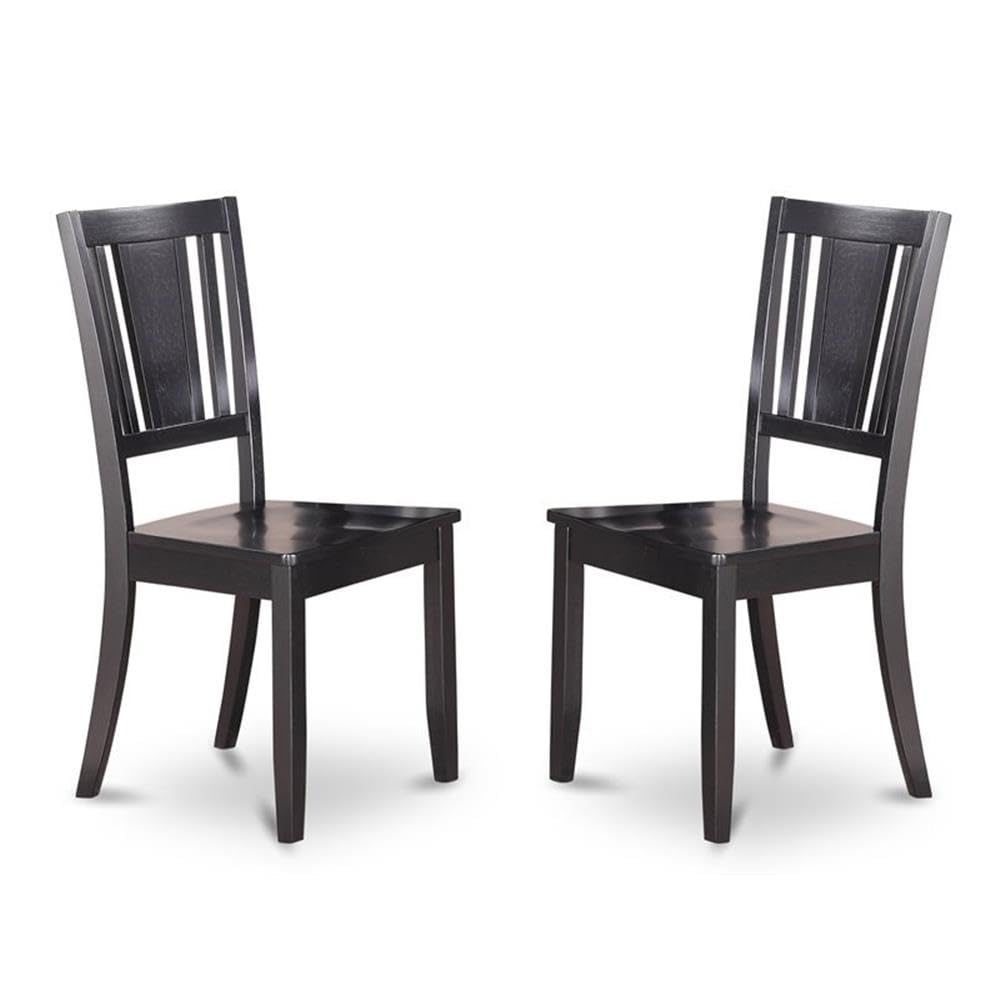 East West Furniture WEDU6D-BLK-W 6 Piece Dining Table Set Contains a Rectangle Wooden Table with Butterfly Leaf and 4 Dining Room Chairs with a Bench, 42x60 Inch, Black