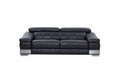 HomeRoots 31-39 Modern Black Leather Sofa