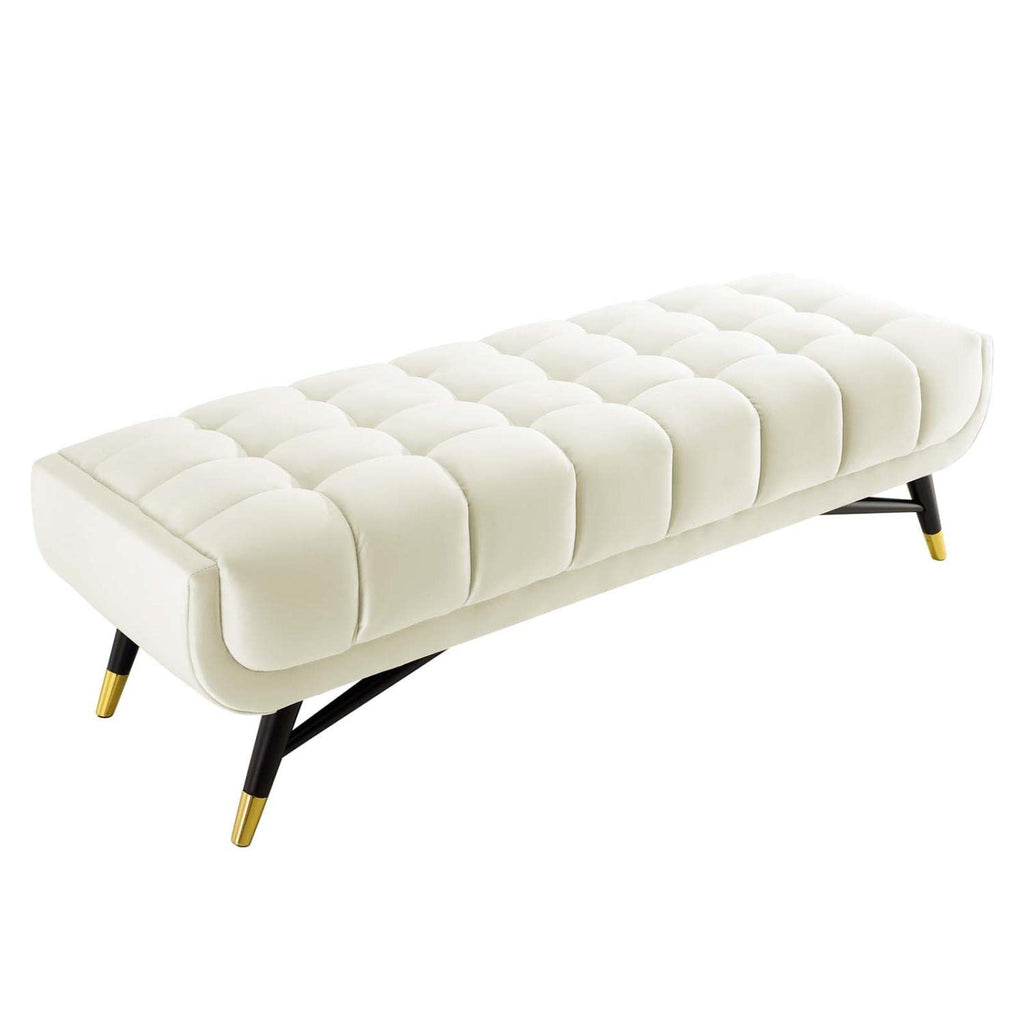 Modway Eei-4241 Adept 60" Performance Velvet Bench In Ivory, 60 Inches