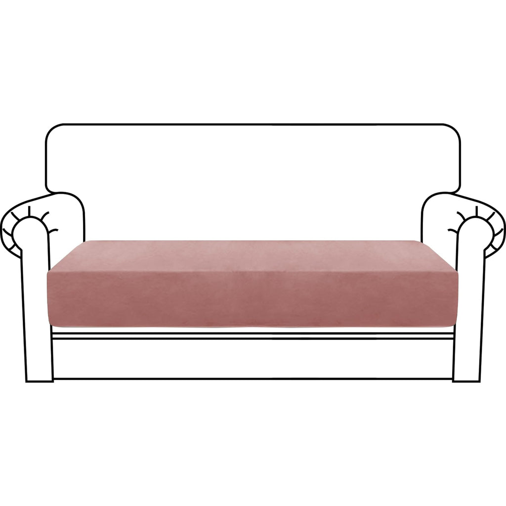 MAXIJIN Velvet Stretch Couch Cushion Covers Soft Loveseat Cushion Cover Replacement Sofa Seat Cushion Slipcovers RV Protector wi