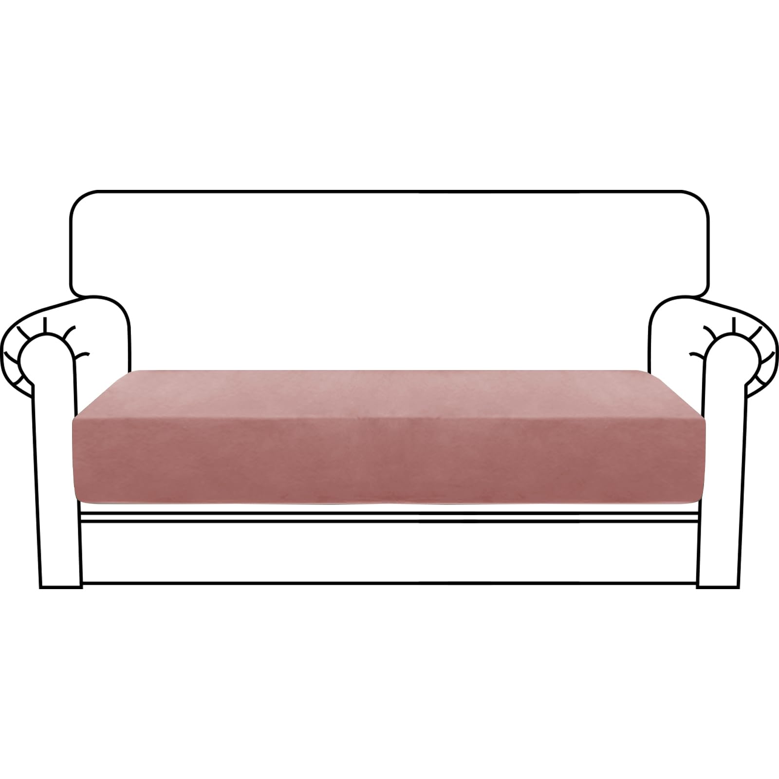 MAXIJIN Velvet Stretch Couch Cushion Covers Soft Loveseat Cushion Cover Replacement Sofa Seat Cushion Slipcovers RV Protector wi