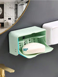 Mobhada Double Creative Drain Soap Storage Box Multifunctional Household Laundry Soap Box HoleFree WallMounted Drawer Soap Dis