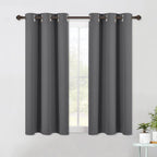 Nicetown Bedroom Curtains Blackout Drapery Panels, Three Pass Microfiber Thermal Insulated Solid Ring Top Blackout Window Curtai
