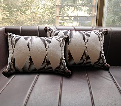Amitra Cotton With Dori Embroidered Stitched Zippered Cushion Cover(Multicolor) | 12X18 Inches | 30X36 Cm | Set Of 6 |