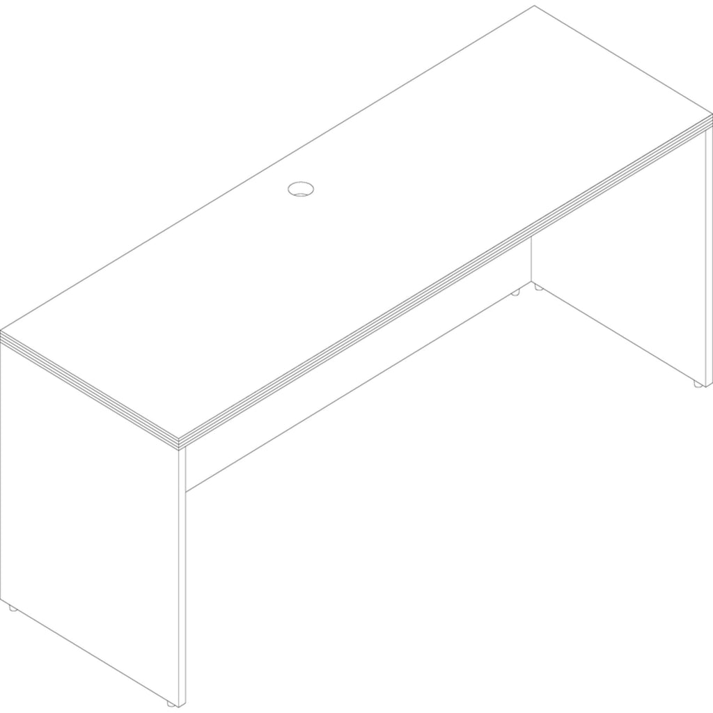 Lorell Chateau Series Mahogany Laminate Desking, 66.1 x 23.6 x 30