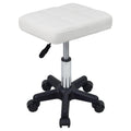 FURWOO Rectangle Rolling Stool with Wheels Height Adjustable Swivel Stool Chair for Spa Salon Massage White