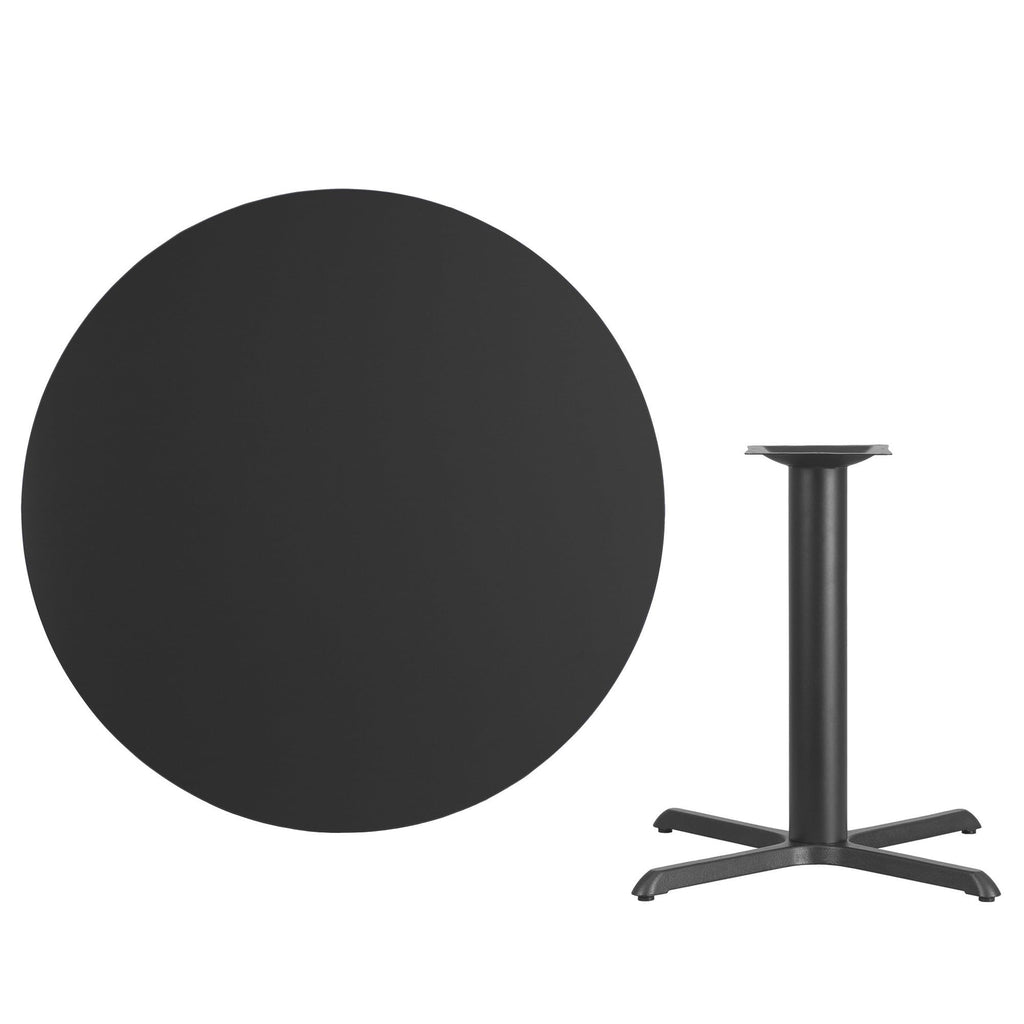 Flash Furniture 42'' Round Natural Laminate Table Top with 33'' x 33'' Table Height Base