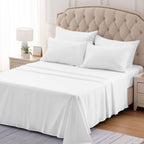 Sleep Zone Nanotex Super Soft Cooling Bed Sheets Set Split King Set 5 Piece - Easy Care Fitted Flat Sheet & Pillowcase Sets - Wr