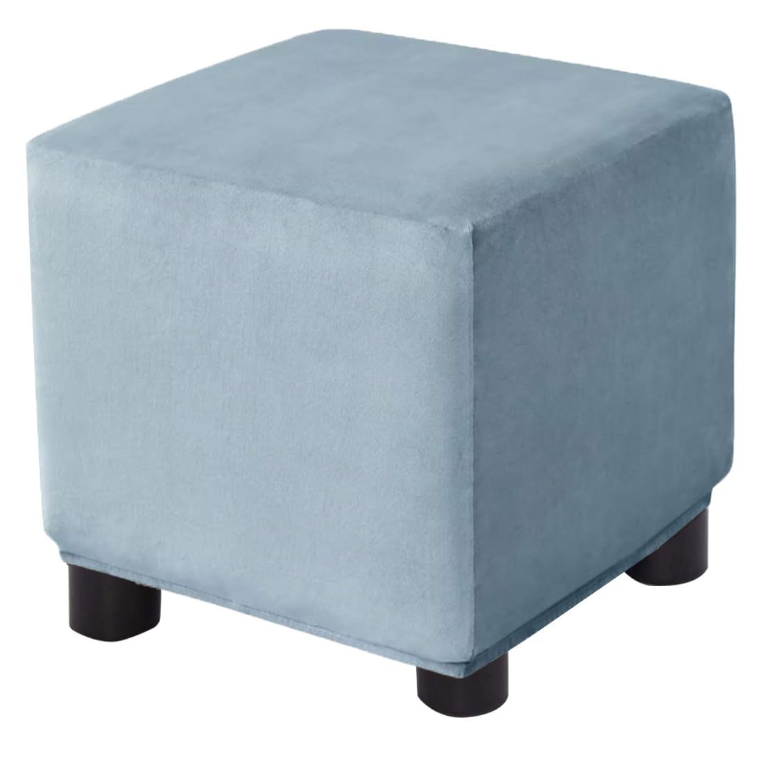 Bifaunvogel Ottoman Cover Square Velvet Storage Ottoman Slipcovers Thick Stretch Footrest Foot Stool Covers Protector With Elast