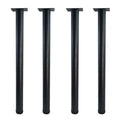 Qlly 28 Inch Adjustable Metal Desk Legs, Office Table Furniture Leg Set, Square Mounting Plate, Set Of 4 (Matt Black)