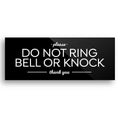 Reilly Originals 2X5 Inch Do Not Ring Bell Or Knock, Premium Designer Acrylic Plexiglass Sign ~ Ready To Stick