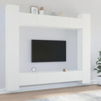 vidaXL TV Cabinet Set 8 Piece Home Bedroom Living Room Entertainment Center Console HiFi Cabinet TV Stand Media Unit Furniture White Engineered Wood