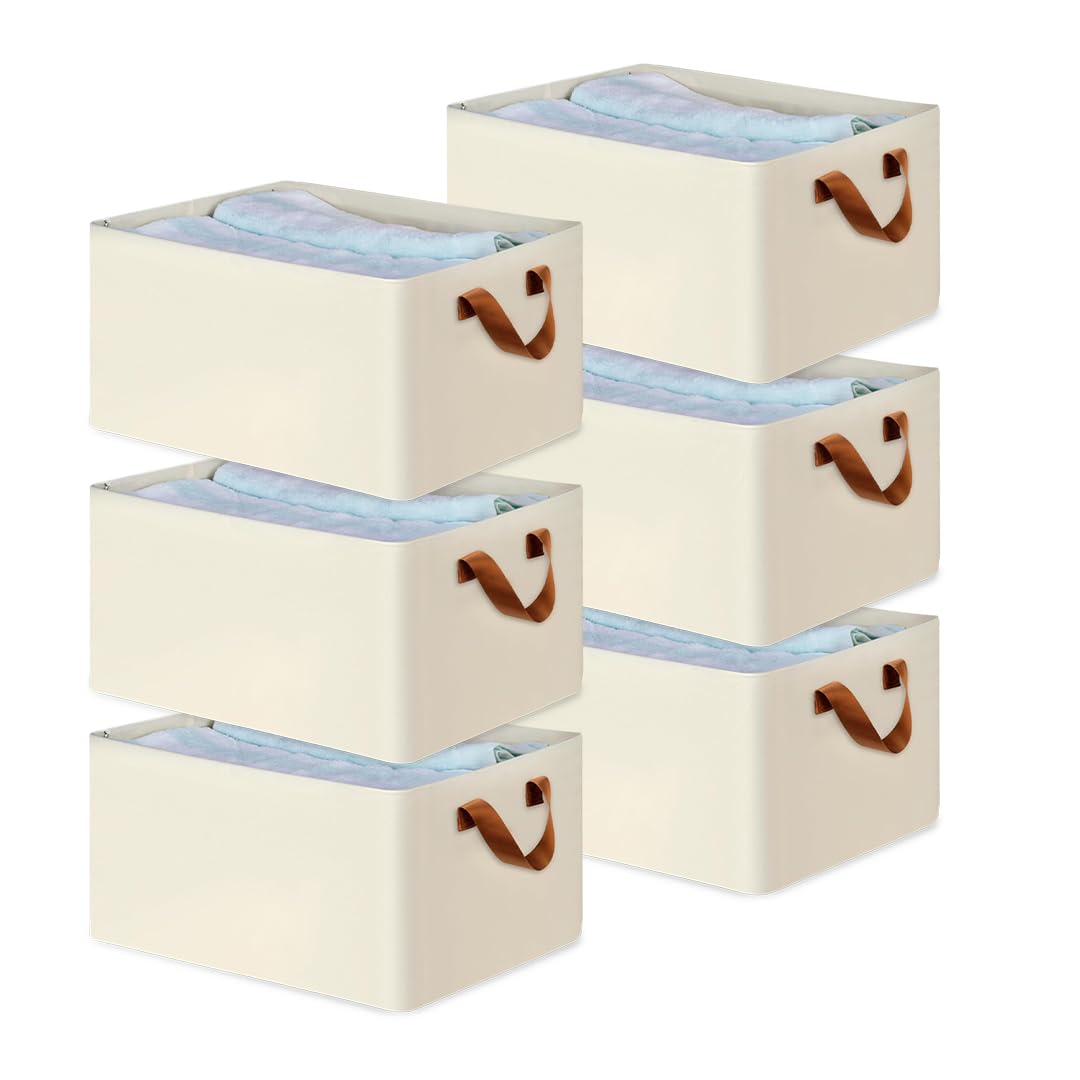 SITTELLA Pack of 6 Foldable Wardrobe Organiser for Clothes, Fabric Storage Bins Organisers, Dress Storage Box, Dress Organiser, 