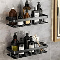 Kachkit 1 Pcs Aluminium Self Adhesive Bathroom Organizer, Bathroom Shelves, Bathroom Shelf, Wall Stand, Bathroom Organiser Witho