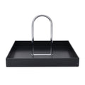 Ujeavette Abs Plastic Vanity Tray With Handle For Bathroom Coffee Table Home Decor Black