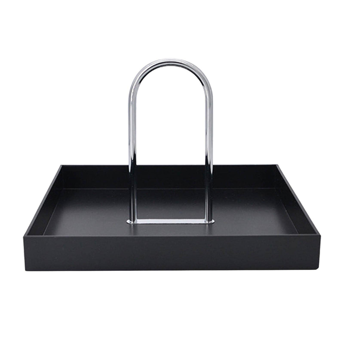 Ujeavette Abs Plastic Vanity Tray With Handle For Bathroom Coffee Table Home Decor Black