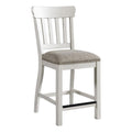 Drake Bar Stool, Slat Back Counter Height, Set of 2, Rustic White & French Oak