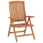 vidaXL 4X Solid Teak Wood Reclining Patio Chairs with Cushions Wooden Garden Outdoor Chair Seat Reclining Terrance Backyard Furniture