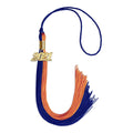 Endea Graduation Double Color Tassel with Gold Date Drop (Royal Blue/Orange, 2021)