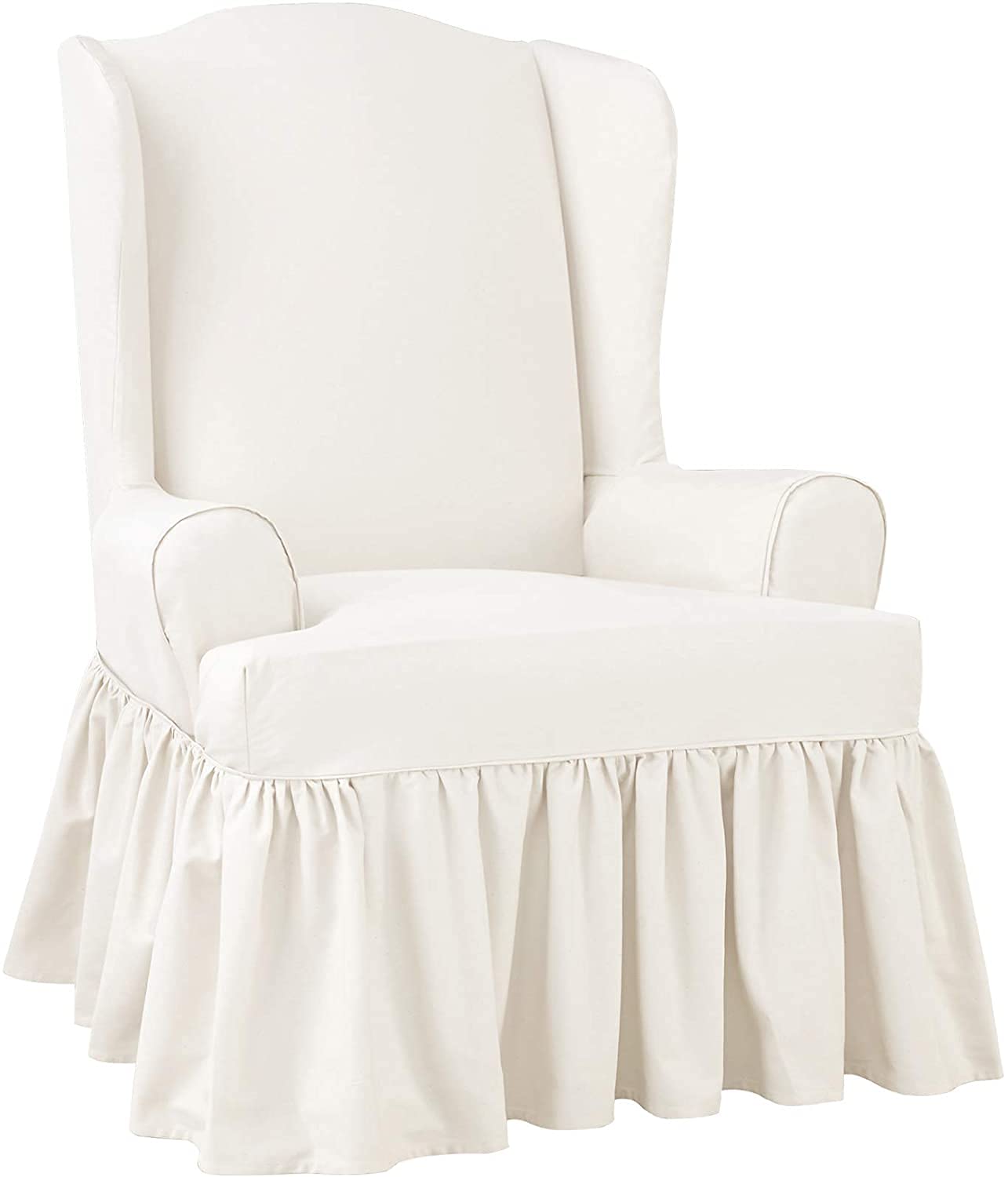 Surefit Essential Twill Parent Listing (Wing Chair, White)