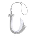 Endea Graduation Double Color Tassel with Silver Date Drop (Grey/White, 2020)