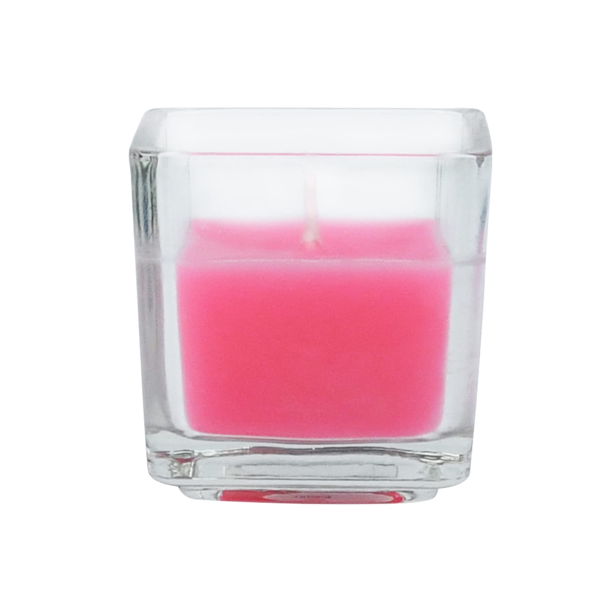Zest Candle CVZ-035 12-Piece Votive Candles, Hot Pink Square Glass