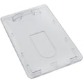 Slim Heavy Duty Badge Holders - Hard Plastic Clear Polycarbonate (Holds 1 Card) - Rigid Top Load Single Card Case - Vertical Wit