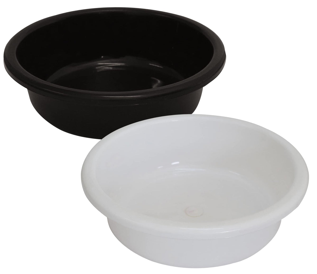 Kuber Industries Multiuses Unbreakable Plastic Knead Dough Basket/Basin Bowl For Home & Kitchen 6 Ltr Pack Of 2 (Black & White)