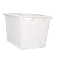 NOW & ZEN 90 Litre Large Plastic Container Multipurpose Stackable Storage Box with Lid, Handles, & Wheels | Dimensions: (LxWxH):