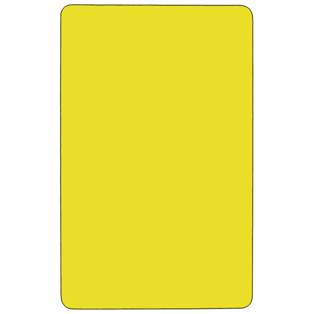 Flash Furniture Wren Mobile 24''W X 60''L Rectangular Yellow Hp Laminate Activity Table - Height Adjustable Short Legs