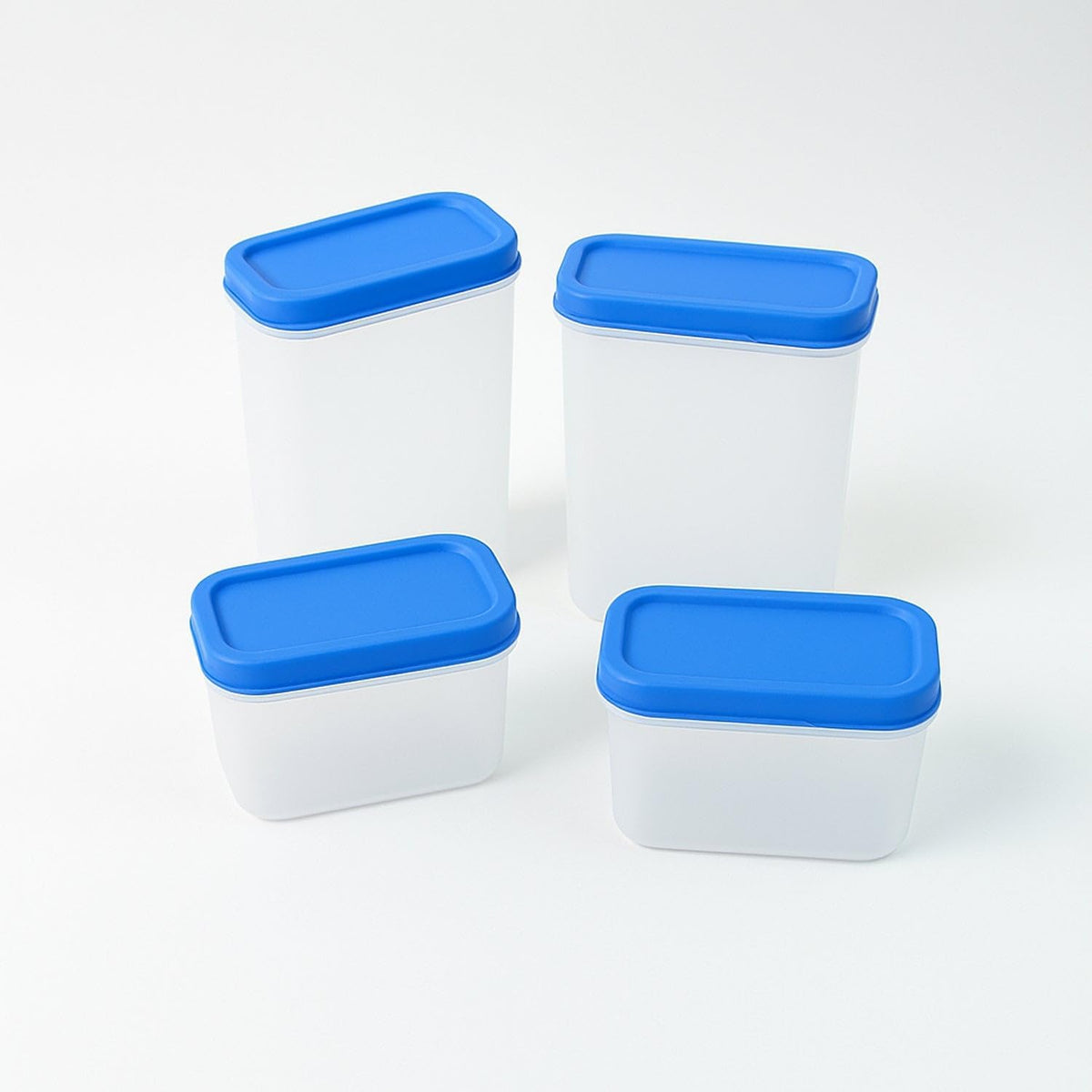 DMDENT Food Storage Containers Set of 4 with Lids  Reusable Plastic Kitchen Storage Boxes for Meal Prep, Fridge & Pantry