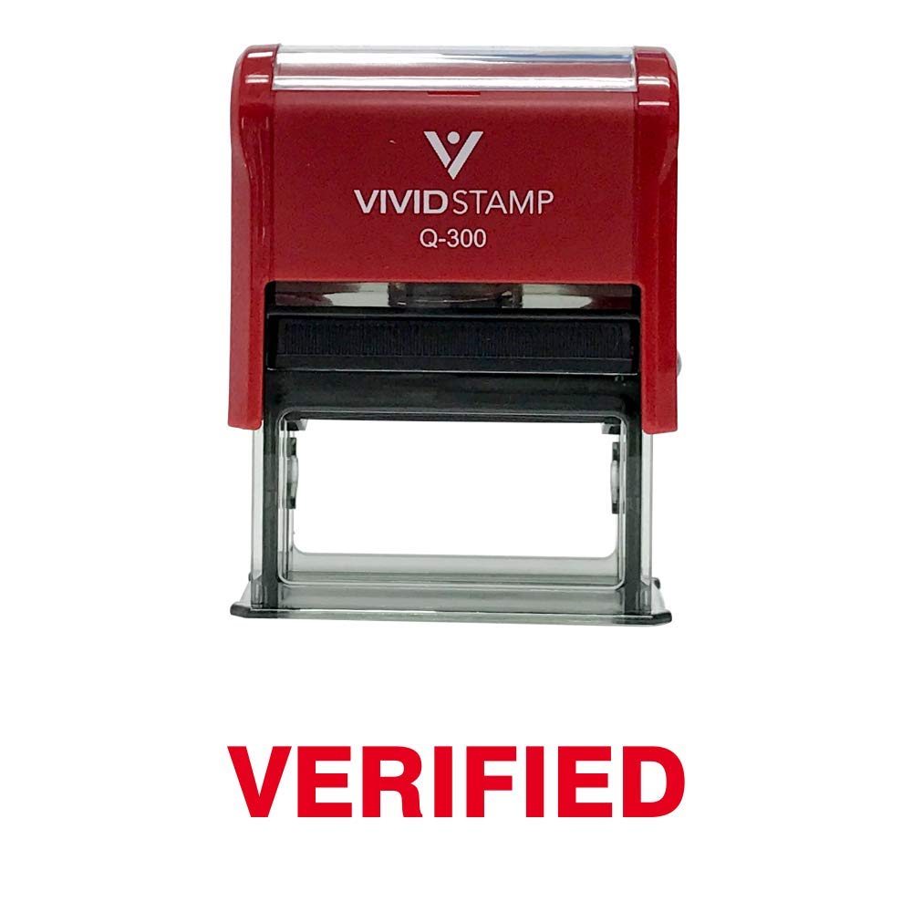 Verified Self Inking Rubber Stamp (Red Ink) - Large