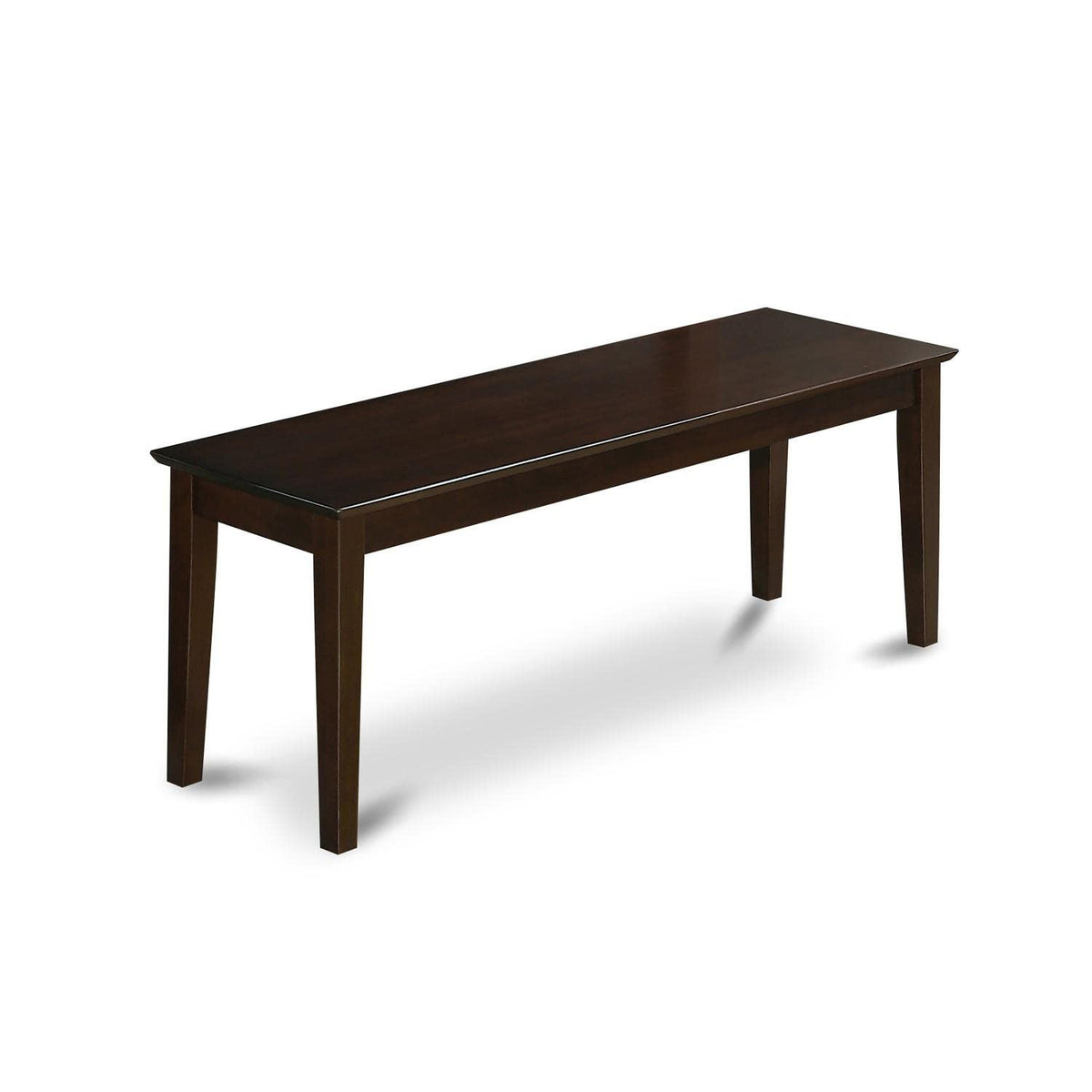 East West Furniture CAB-Cap-W Kitchen Bench with Wood Seat, 51x15x18 Inch, Cappuccino