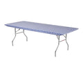 Kwik-Covers 8' Rectangle Plastic Table Covers 30' X 96', Bundle Of 5 (Blue Gingham)