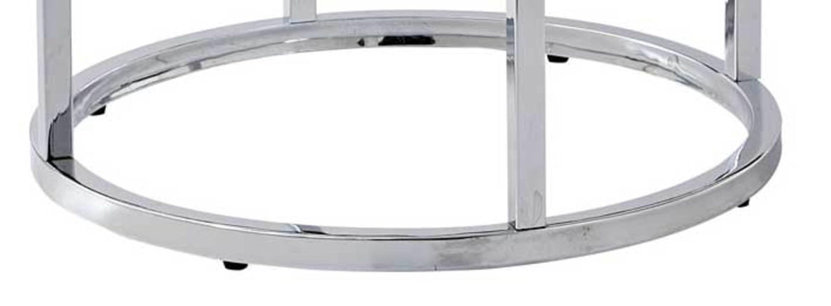 Steve Silver Echo End Table-Contemporary Style with Unique Marble Details, White Marble Top with Chrome Metal Base, 22 x 22 x 24, White, Chrome