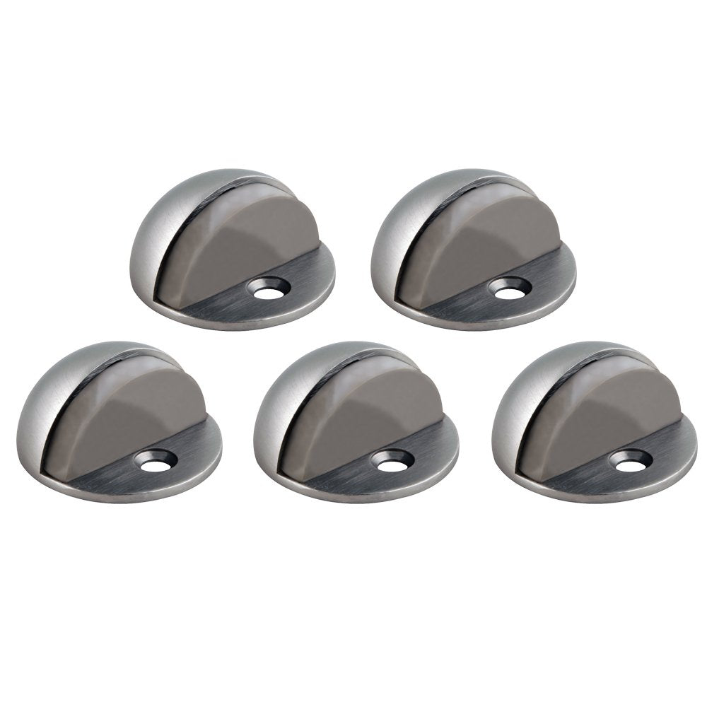 Design House 181883 Dome Door Stop, 5-Pack, Satin Nickel