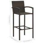 vidaXL Patio Bar Set 3 Piece Garden Outdoor Terrace Wooden Pub Bistro Table and Chair Seating Seat Sitting Chair Stool Furniture Black