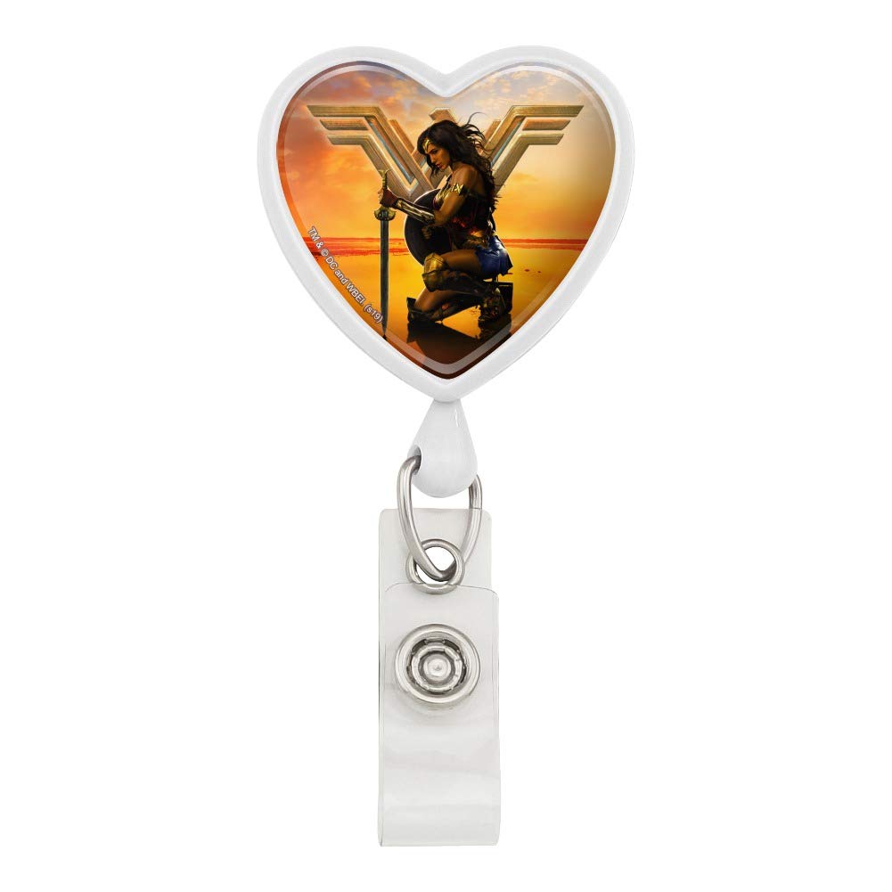 Wonder Woman Movie Poster Heart Lanyard Retractable Reel Badge Id Card Holder