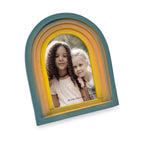 Isaac Jacobs 2x3 Vertical Rainbow Arc Resin Picture Frame with Gradient Design, Decorative Photo Frame, Tabletop & Wall Display,