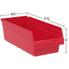 Akro-Mils 30088 Plastic Nesting Shelfmax Storage Bin Box, (18-Inch X 8-Inch X 6-Inch), Clear, (8-Pack)