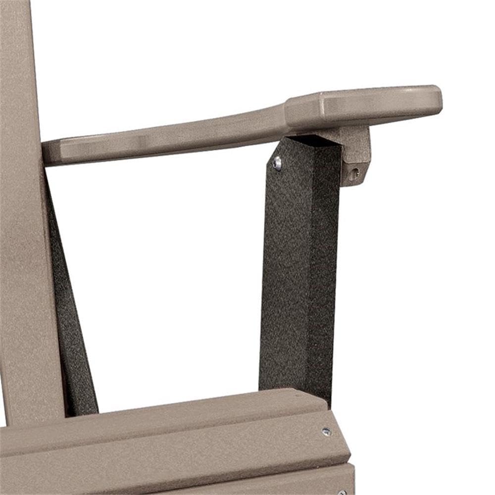 American Furniture Classics 519WWBK Folding Adirondack Chair, Weatherwood and White