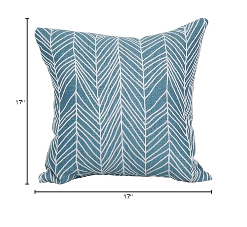 Blazing Needles Square Polyester Jacquard Throw Pillow, 17", Demeter Caspia
