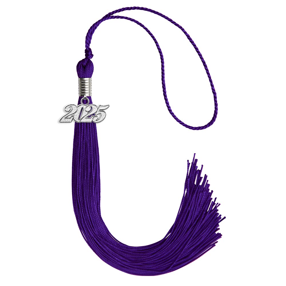 Endea Graduation Single Color Tassel with Silver Date Drop (Purple, 2025)