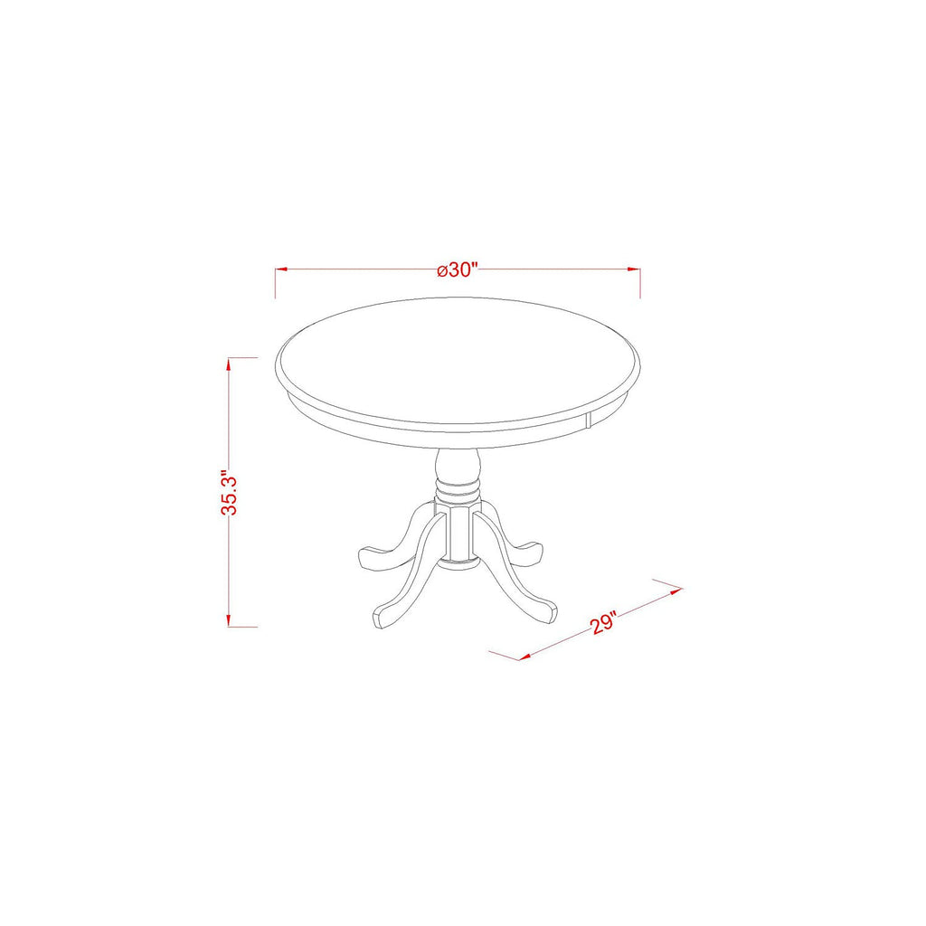 East West Furniture Edch3-Mah-W 3 Pc Pub Table Set - Kitchen Table And 2 Counter Height Stool.
