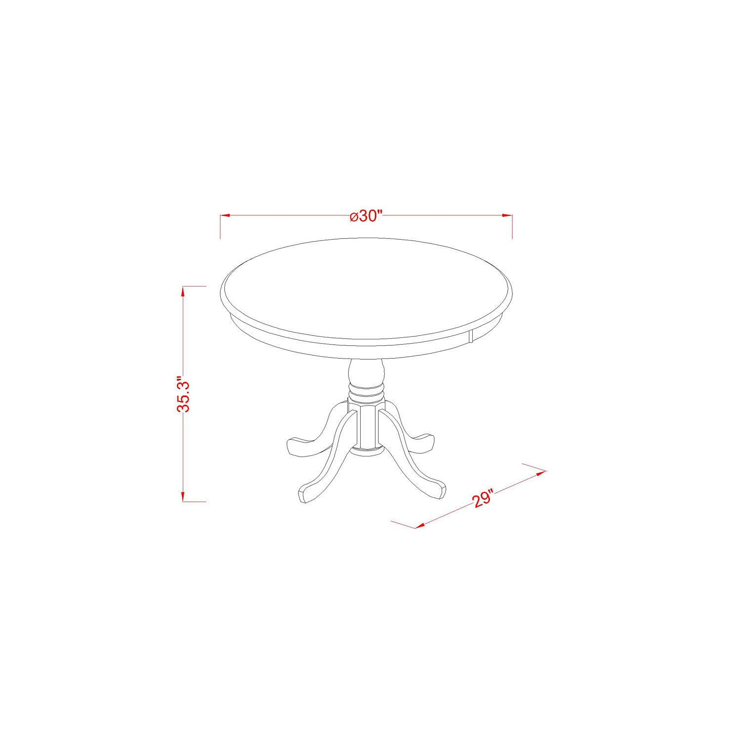 East West Furniture Edch3-Mah-W 3 Pc Pub Table Set - Kitchen Table And 2 Counter Height Stool.