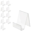 Boloyo Acrylic Book Stand with Ledge,10PC 4 Inch Clear Acrylic Display Easel Transparent Display Stand Holder Tablet Holder for 