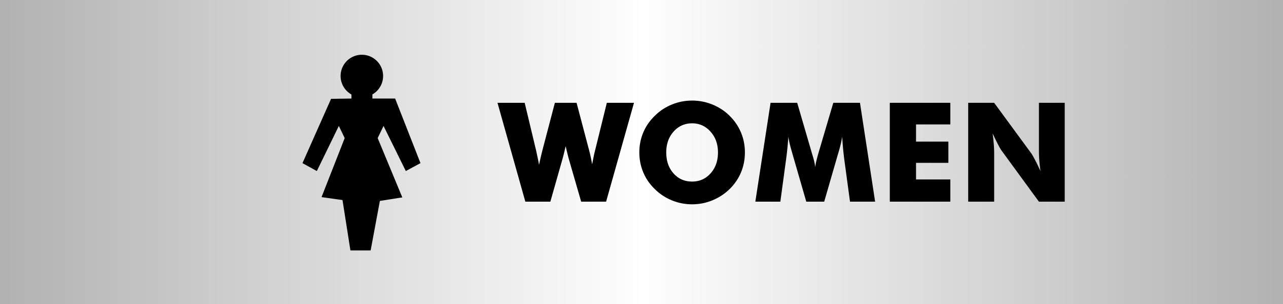 Seco Restroom Sign Women 7.5' X 1.8' (190 X 45Mm) Reverse Printed 1/8' Acrylic - Single (Ubac113)