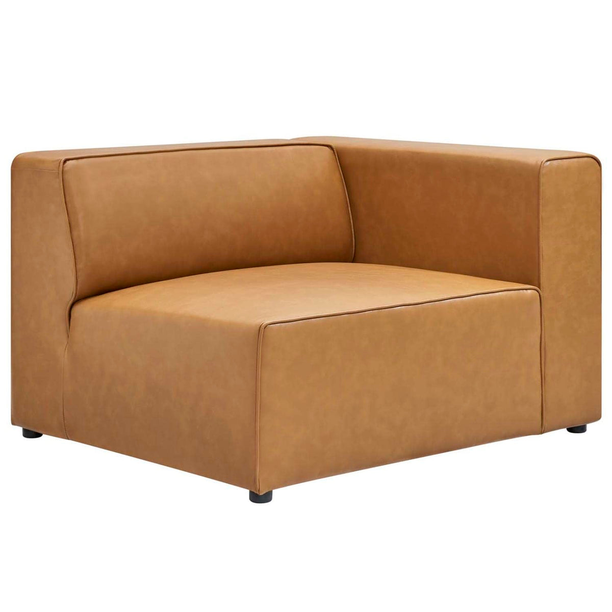 Modway Mingle Vegan Leather Sectional Sofa Rightarm Chair In Tan